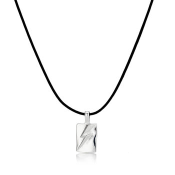 Men's Silver Lightning Bolt Message Necklace, 8 of 12