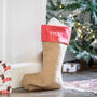 Personalised Reversible Hessian Christmas Stocking, thumbnail 3 of 6