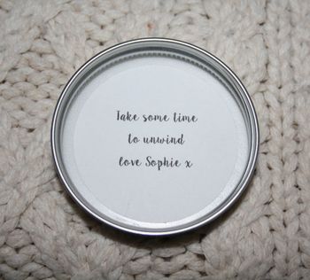 Personalised Unwind Secret Message Scented Candle, 2 of 3