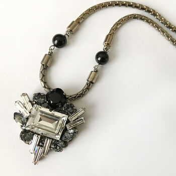 Art Deco Inspired Swarovski Crystal Necklace, 4 of 5