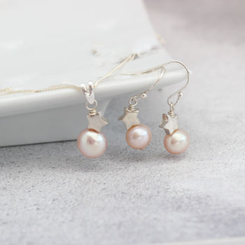 Pink Pearl Pendant And Earrings Set, 6 of 12