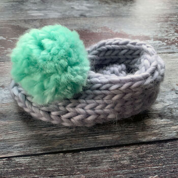 Merino Wool Slippers Knitting Craft Kit, 3 of 5