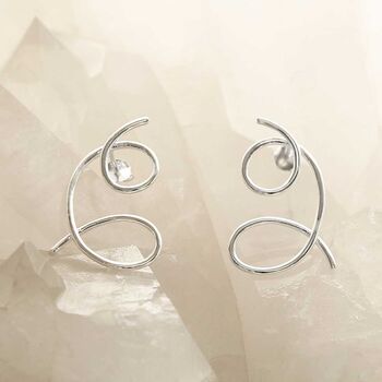 Sterling Silver Double Loop Studs, 4 of 6