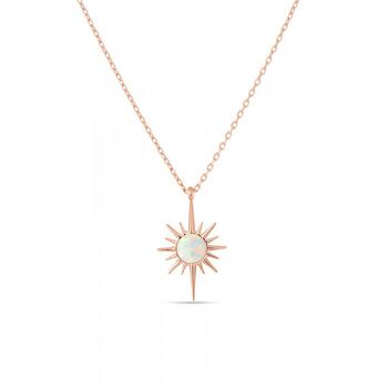 White Opal Northernstar Sterling Silver Necklace, 10 of 12
