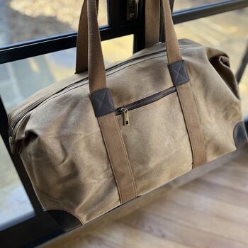 Waxed Holdall With Shoulder Strap, 2 of 3