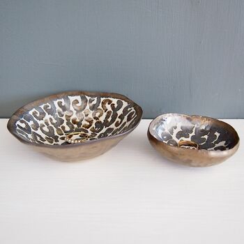 Handmade Gold Leopard Print Ceramic Ring Dish, 3 of 7