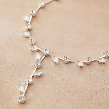 Swarovski Crystal Frosted Leaf Necklace, 3 of 10