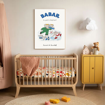 Babar The Elephant Ice Skating Art Print, 4 of 4