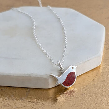 Memorial Ashes Silver Robin Pendant, 4 of 7