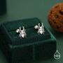 Sterling Silver Beetle 18 G Screw Back Stud Earring With Ball Back, thumbnail 1 of 10