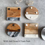 Personalised Marble And Wooden Coaster, thumbnail 5 of 6