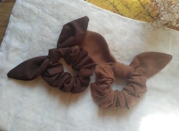 Bunny Bow Linen Scrunchie, 9 of 12