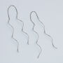 Sterling Silver Spiral Dangle Threader Earrings, thumbnail 2 of 4