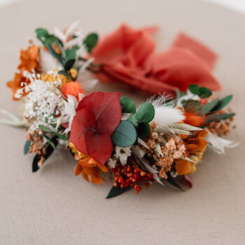 Sienna Autumnal Wedding Dried Flower Bridesmaid Corsage, 3 of 4