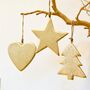 Set Of Three Large Golden Christmas Tree Decorations, thumbnail 1 of 5