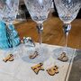 Alphabet Five Christmas Party Wine Glass Charms, thumbnail 8 of 9