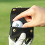 Personalised Hand Made Leather Golf Ball Holder Double, thumbnail 9 of 12