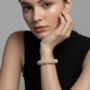 Shinju 18 K Gold Plated Chunky Pearl Bangle, thumbnail 2 of 5