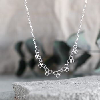 Sterling Silver Petal Necklace, 2 of 6