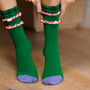 Spring Scallop Edge Glitter Textured Filigree Socks, thumbnail 1 of 8