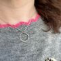 Sterling Silver Circles Necklace, thumbnail 3 of 5