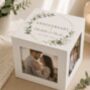 White Distressed Wedding Photo Cube Box, thumbnail 3 of 4