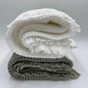 Mediterranean Waffle Towel Chalky White, 8 of 12