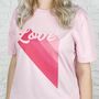 Love Retro Pink Adult T Shirt, thumbnail 1 of 3