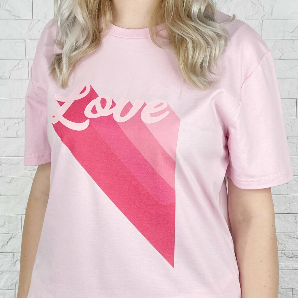 Love Retro Pink Adult T Shirt By Lovetree Design