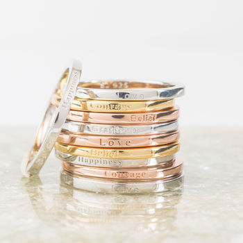 Inspiring Affirmation Stacking Ring Message Inscribed, 7 of 10