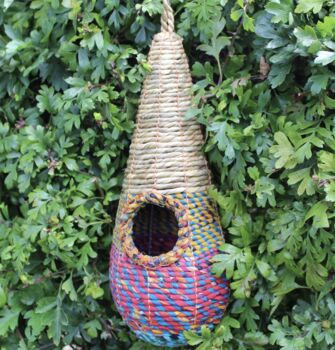 Handmade Bird Box Made From Recycled Sari Fabric, 2 of 5