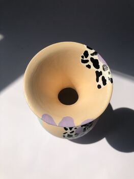 Daisy Print Hand Painted Flute Vase, 5 of 10