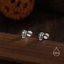 Sterling Silver Extra Tiny Skull Internally Threaded Flat Back/Stud/Screw Back Earrings, thumbnail 3 of 12