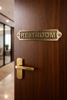 Custom Solid Brass Restroom Plaque With Antique Finish, 3 of 7