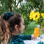 Emma Girls Velvet Dress With Matching Hair Clip, thumbnail 3 of 5