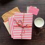 Pink Wide Stripe Paper Fibre Wrapping Paper Sheet, thumbnail 12 of 12