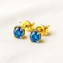 Gold Coloured Stud Earring Birthstone Bridesmaid Girlfriend Gift, thumbnail 5 of 6