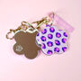 Pink And Purple, Leopard Print Mirror Keyring, thumbnail 1 of 7