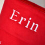 Personalised Red Christmas Stocking With Plush Reindeer, thumbnail 5 of 5