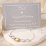 50th Birthday Five Disc Drawstring Bracelet, thumbnail 1 of 5