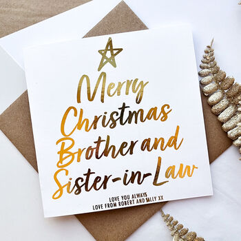 Foiled Christmas Card For Sister And Brother In Law, 5 of 7