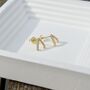 Minimalist Gold Hoop Earring Set Personalised Pouch, thumbnail 3 of 7