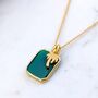 The Duo Green Onyx Necklace, Gold Plated, thumbnail 5 of 11