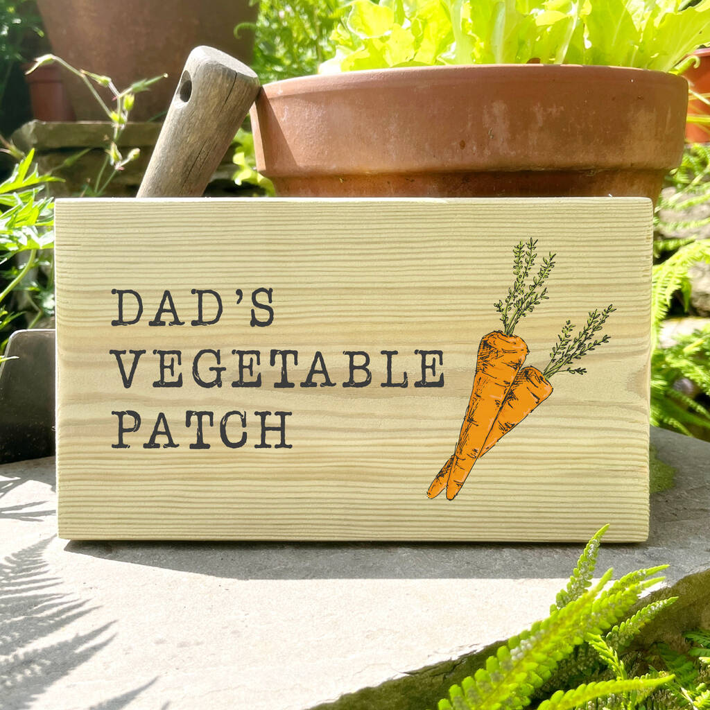 Dad's Vegetable Patch Wooden Sign, 1 of 3