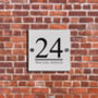 Personalised Light Grey Acrylic House Name And Number Sign New Home, thumbnail 1 of 4