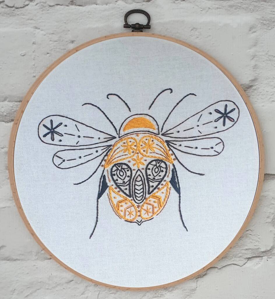 Whimsical Bumblebee Embroidery Kit By Paraffle Embroidery ...