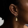 Blue Sapphire And Gold Vermeil Plated Hoops, thumbnail 3 of 6