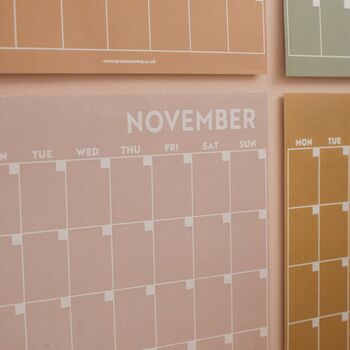 A4 Monthly Undated Wall Planner | 12 Pages | Muted, 3 of 9
