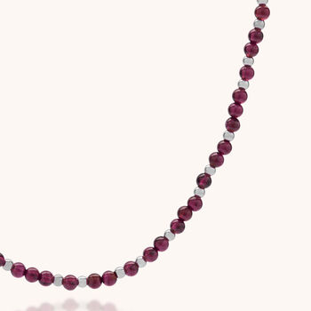 Jewel Bead Garnet Necklace In Sterling Silver, 7 of 8