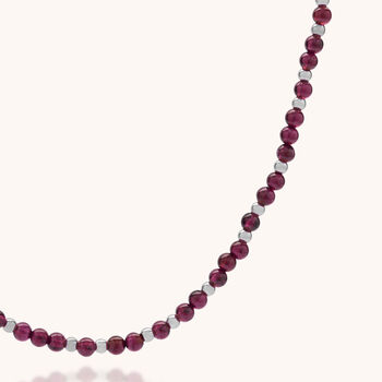 Jewel Bead Garnet Birthstone Necklace January, 7 of 8